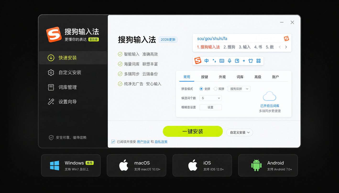 搜狗输入法多端下载指引图